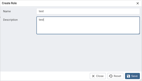 pgAdmin roles management window add new role