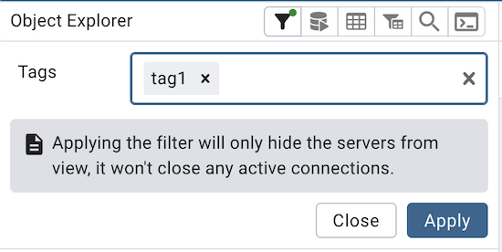 Object Explorer Filter Dialog