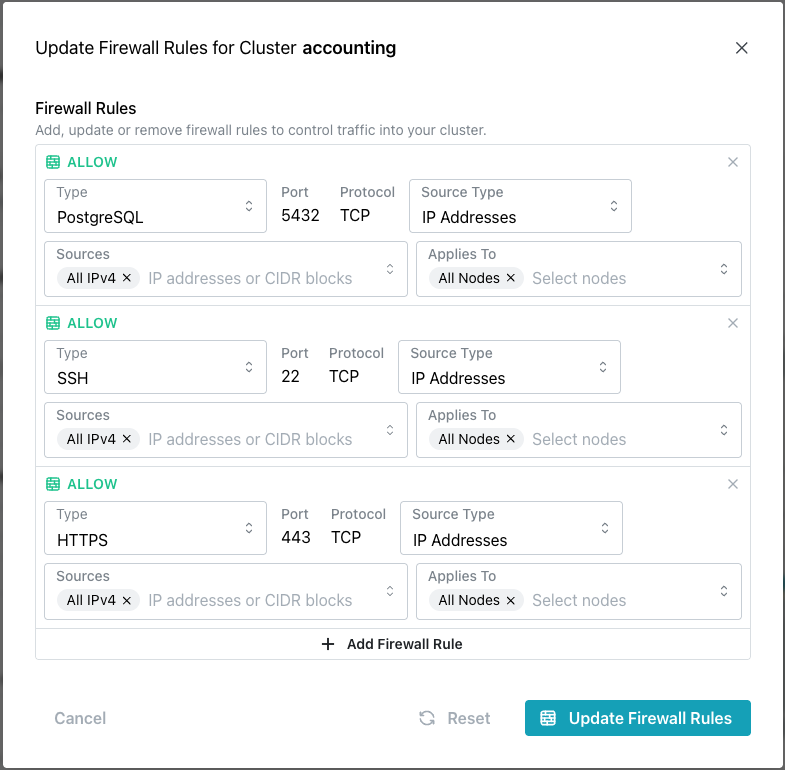 Displaying Firewall Rules