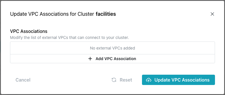 Updating VPC Associations